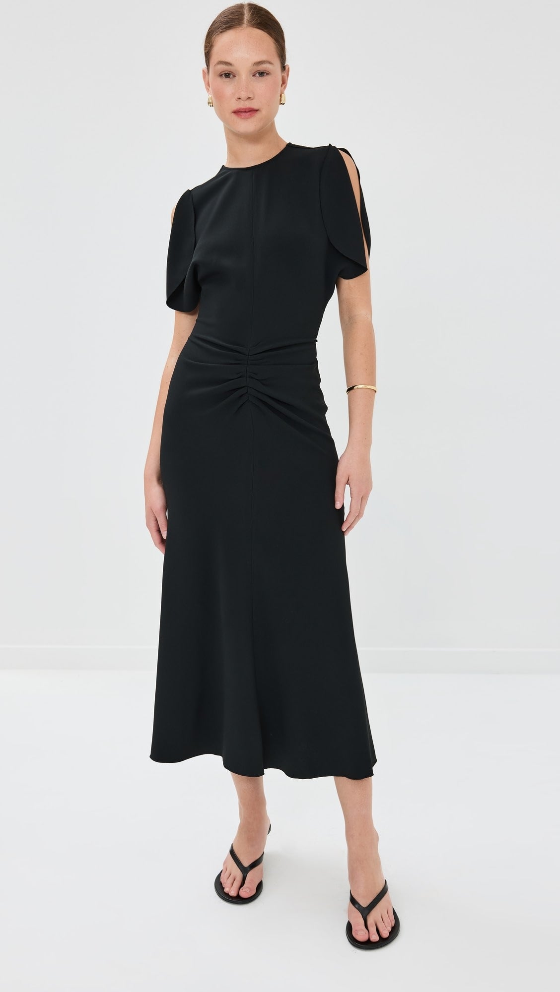 rabanne Short Gathered Dress In Lambskin