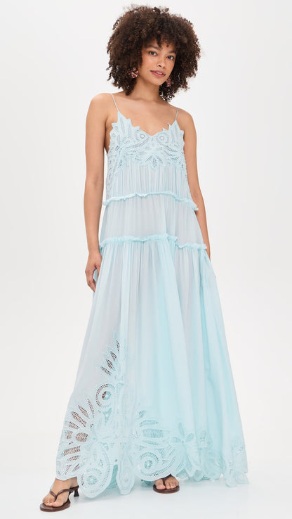 Ulla Johnson Filippa Lace Applique Silk Gown