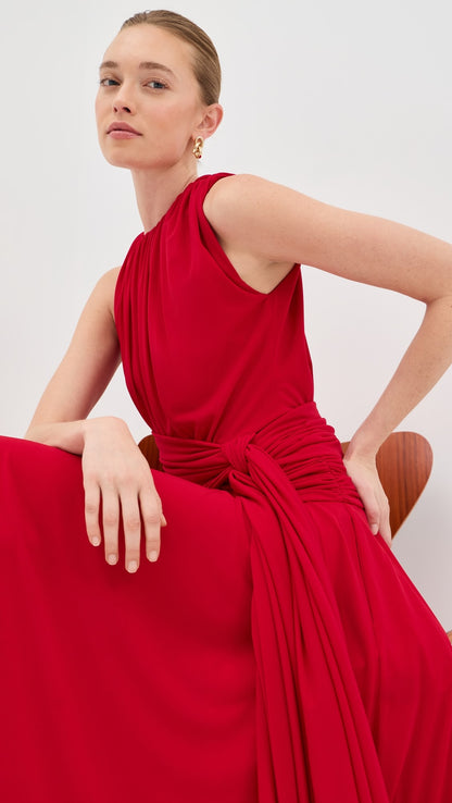Brandon Maxwell The Isadora Knot-Detailed Draped Maxi Dress