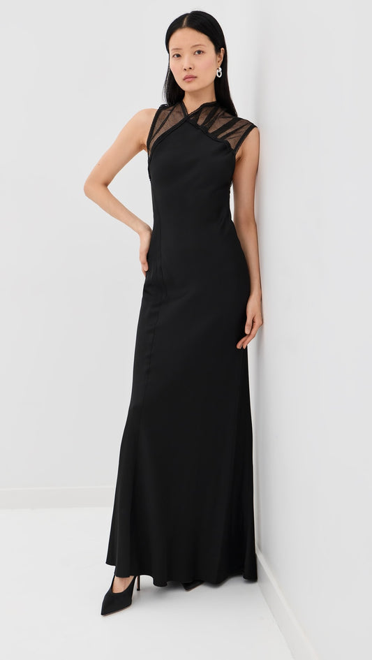 Victoria Beckham Mesh Detail Gown
