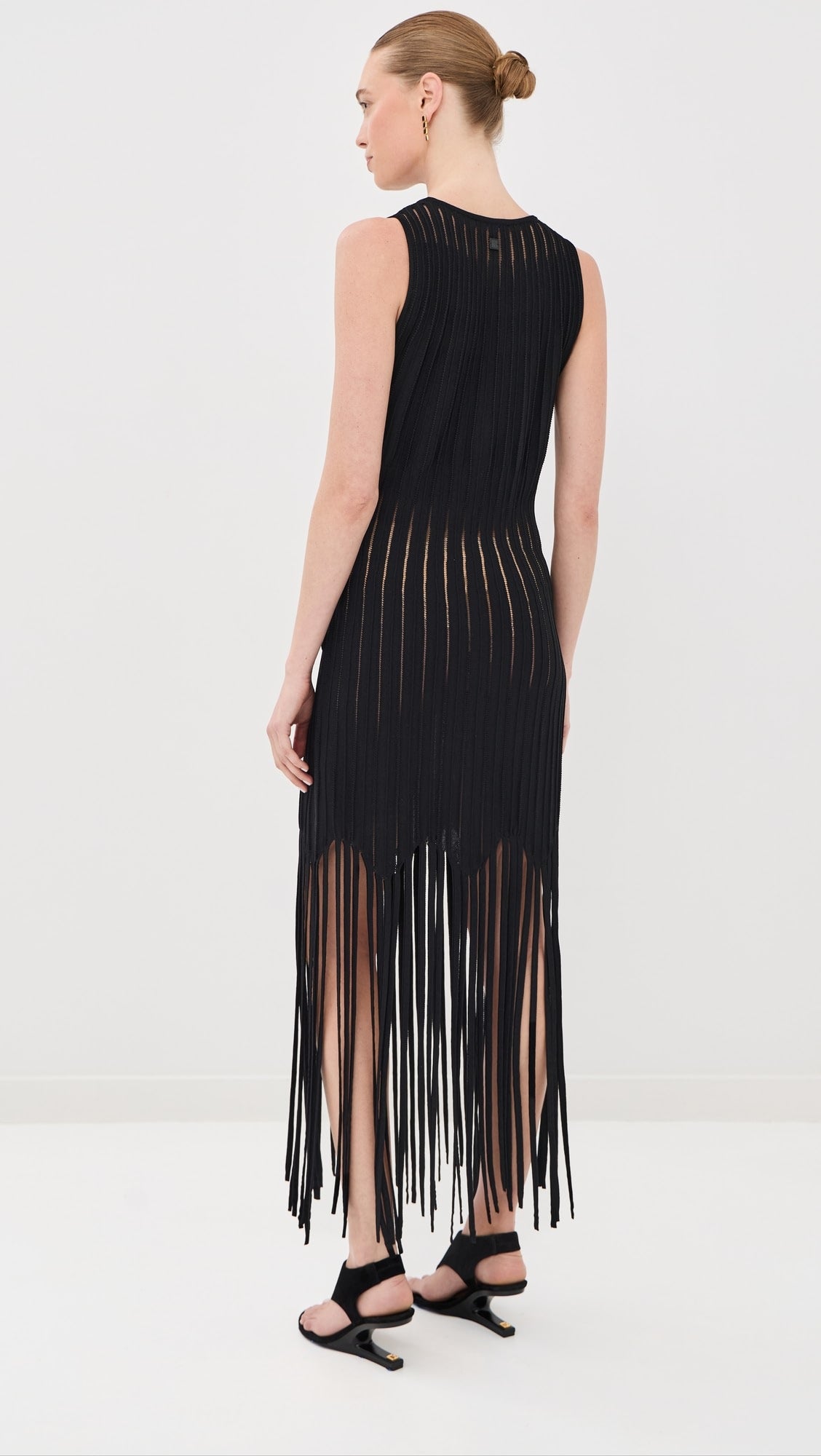 Balmain Thin Fringed Knit Dress