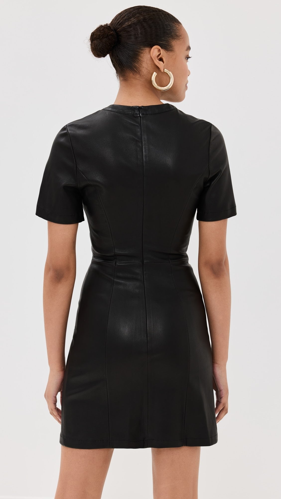 rabanne Short Gathered Dress In Lambskin