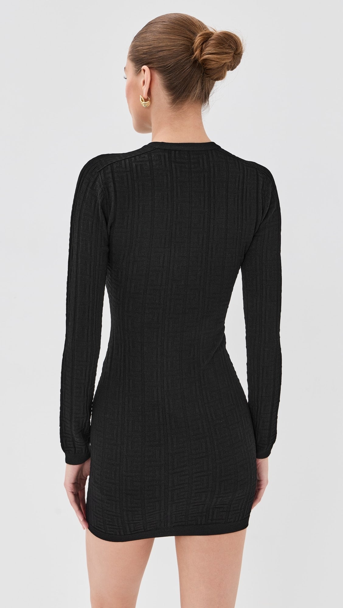 Balmain Monogram Bodycon Knit Short Dress