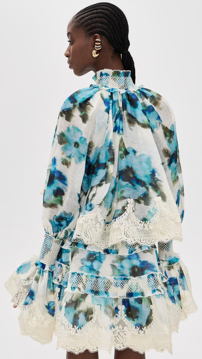 Zimmermann Alchemy Shirred Mini Dress