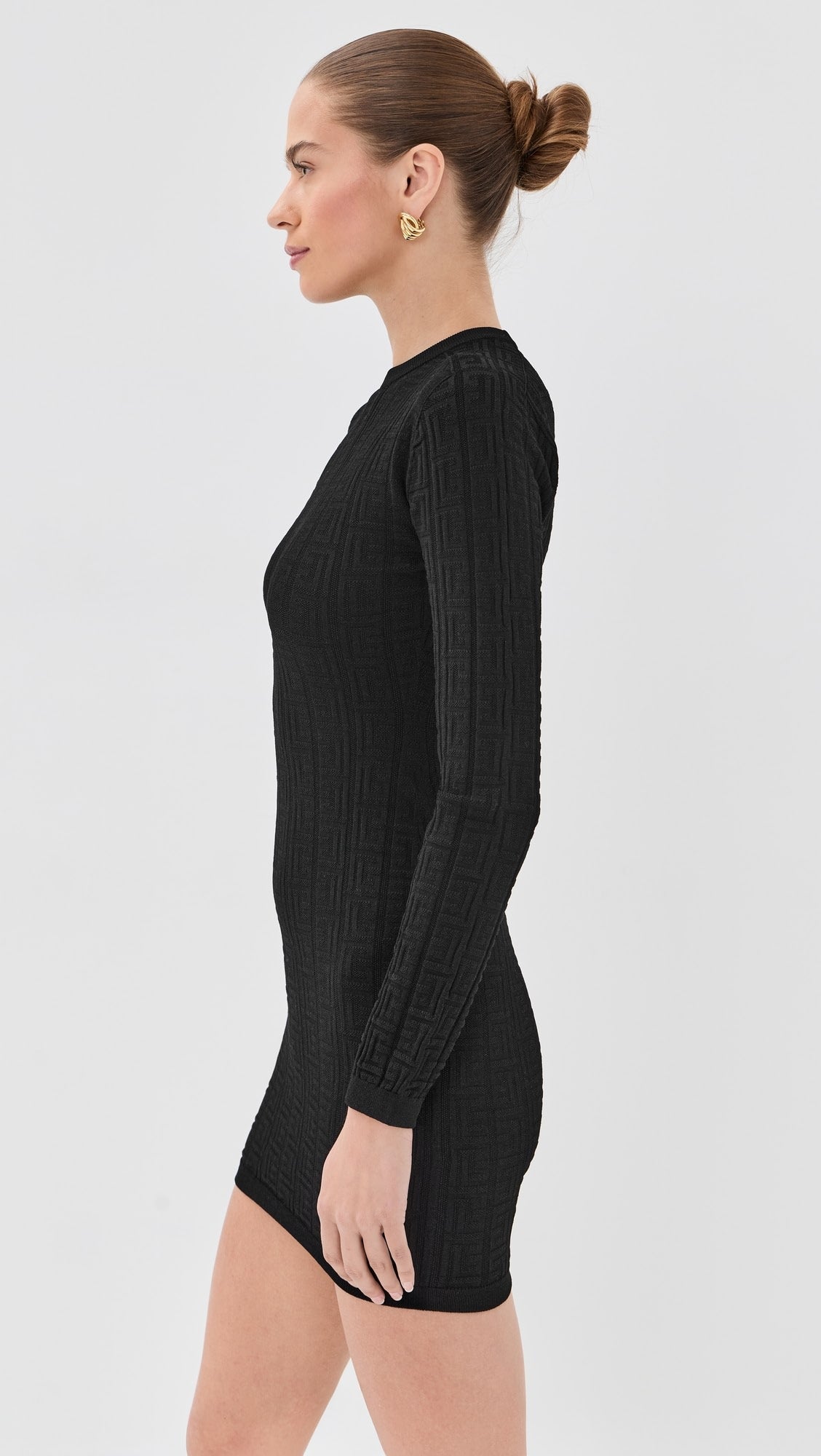 Balmain Monogram Bodycon Knit Short Dress