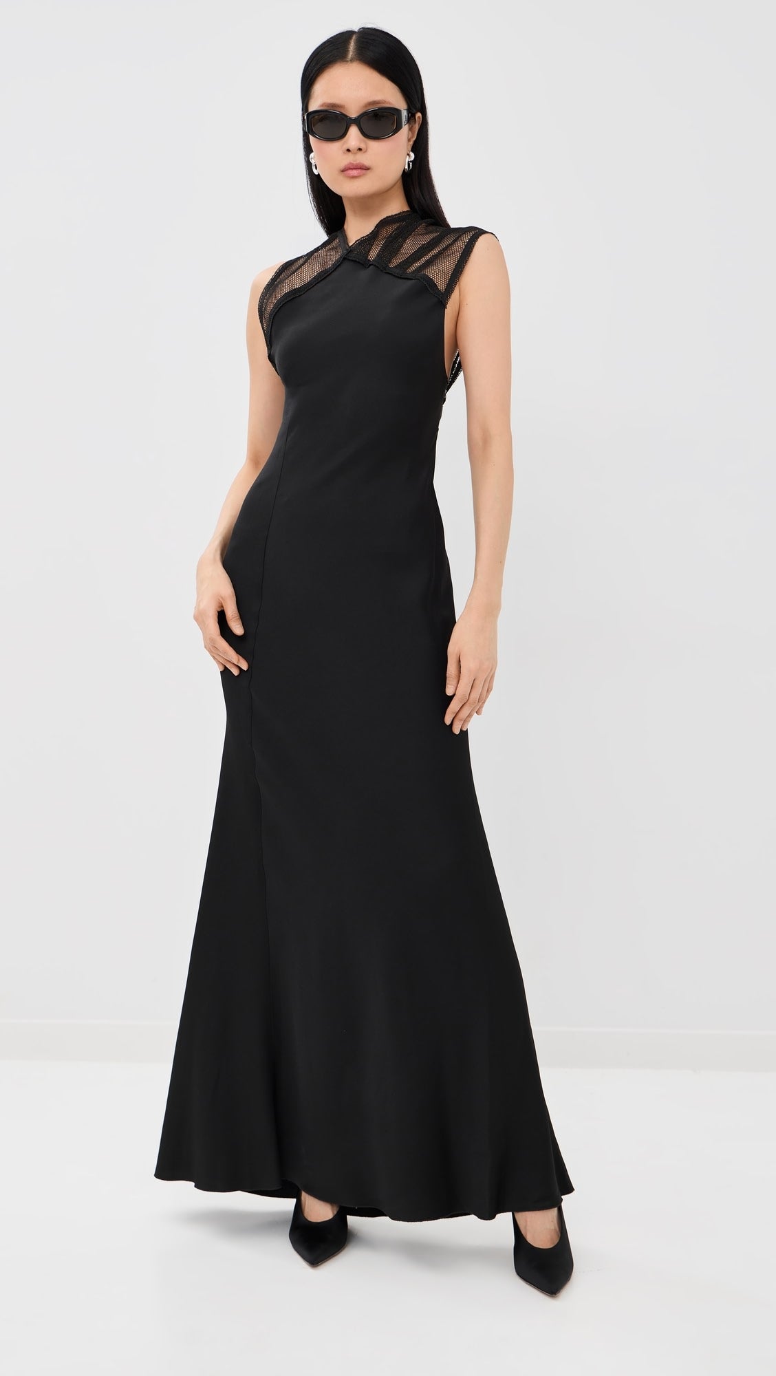 Victoria Beckham Mesh Detail Gown