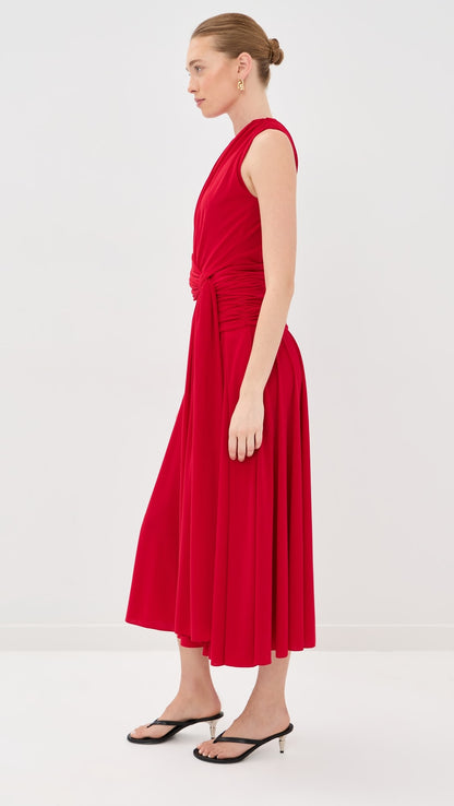 Brandon Maxwell The Isadora Knot-Detailed Draped Maxi Dress