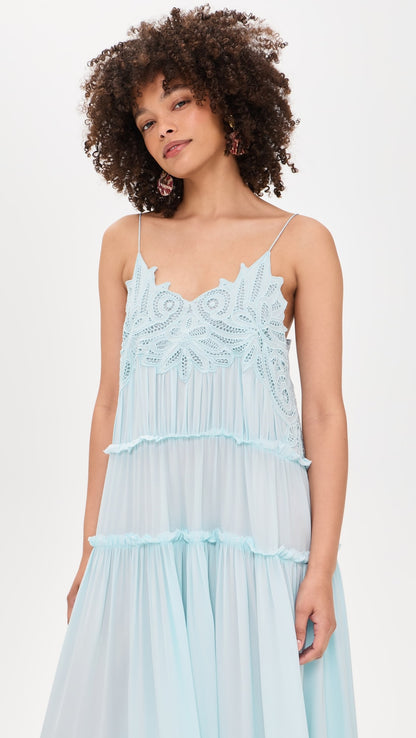 Ulla Johnson Filippa Lace Applique Silk Gown