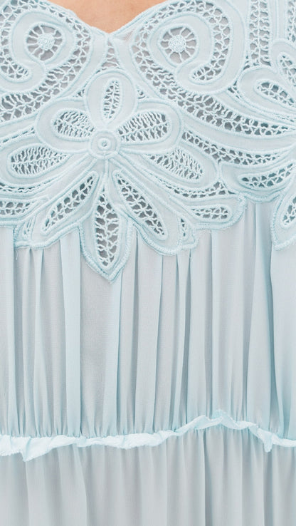 Ulla Johnson Filippa Lace Applique Silk Gown