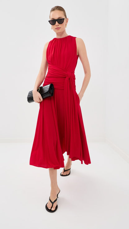 Brandon Maxwell The Isadora Knot-Detailed Draped Maxi Dress