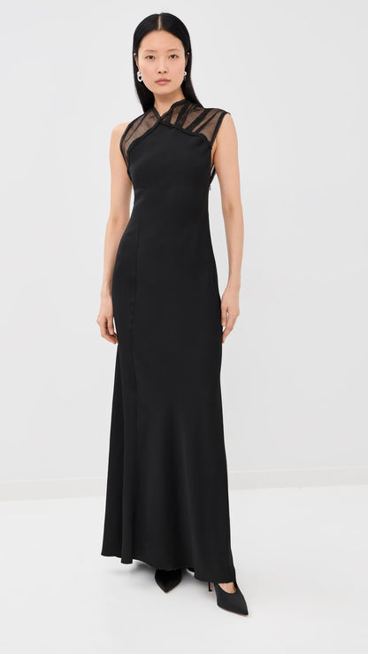 Victoria Beckham Mesh Detail Gown
