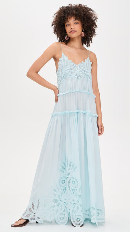Ulla Johnson Filippa Lace Applique Silk Gown