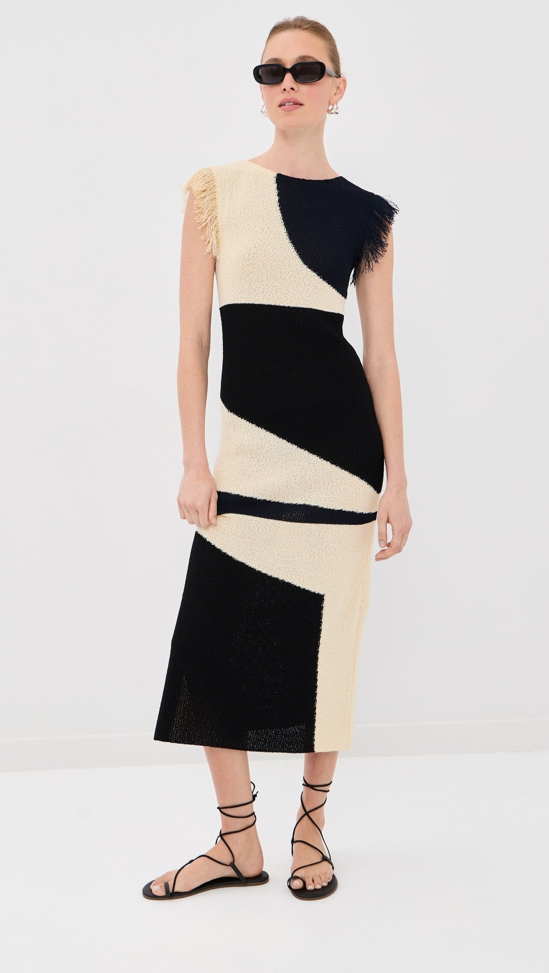 Balmain Thin Fringed Knit Dress