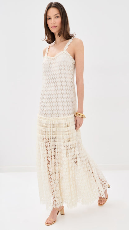 Ulla Johnson Filippa Lace Applique Silk Gown