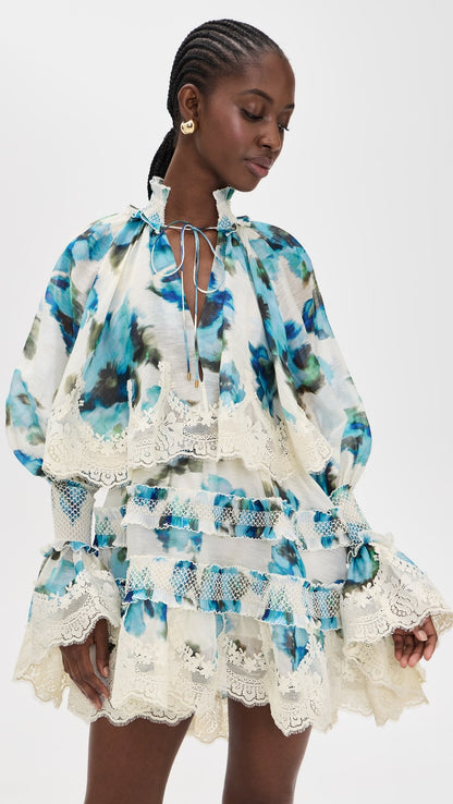 Zimmermann Luna Shirred Lantern Dress