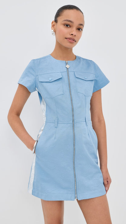Balmain Monogram Bodycon Knit Short Dress