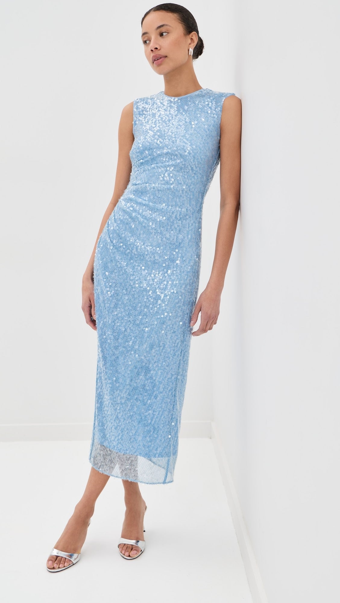 Versace Draped Jersey Midi Dress