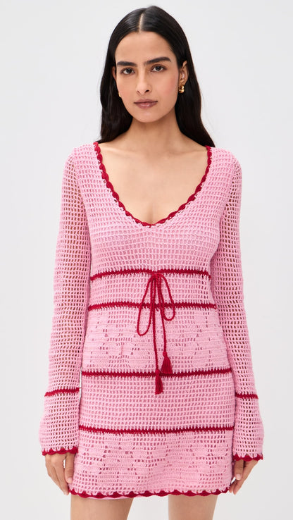 Balmain Monogram Bodycon Knit Short Dress