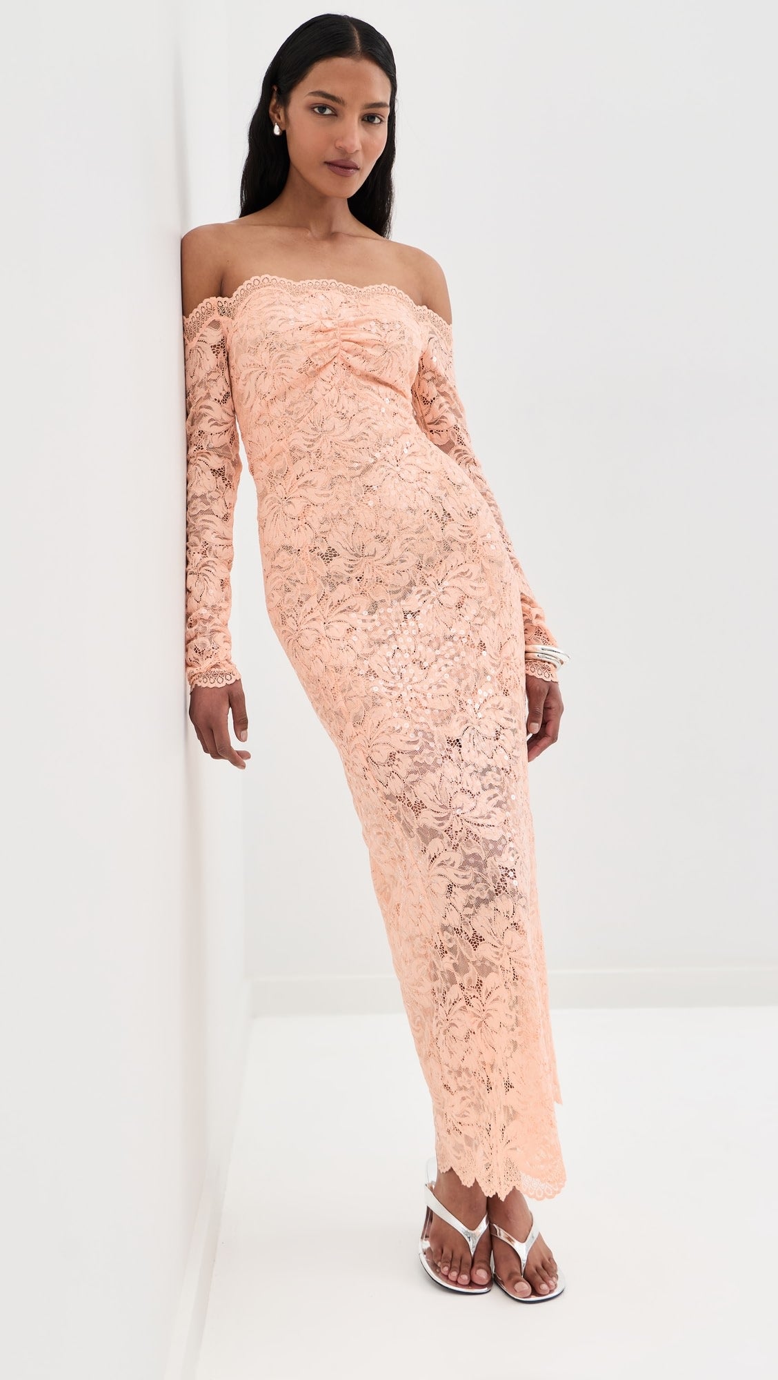 Versace Draped Jersey Midi Dress