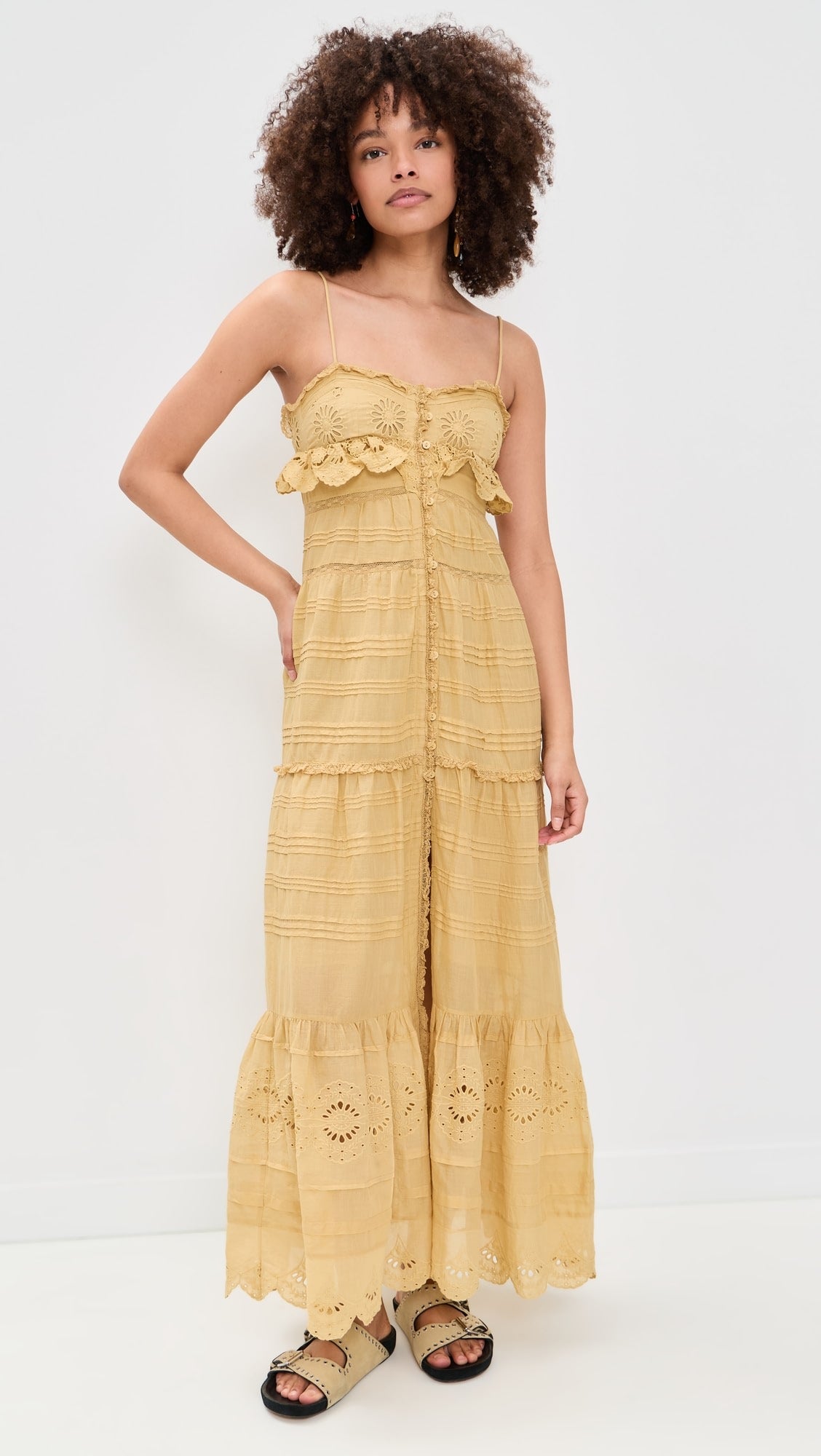 Ulla Johnson Filippa Lace Applique Silk Gown