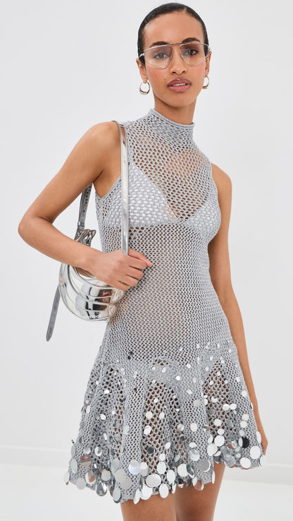 Balmain Thin Fringed Knit Dress