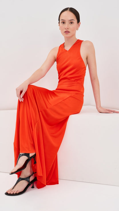 Brandon Maxwell The Isadora Knot-Detailed Draped Maxi Dress