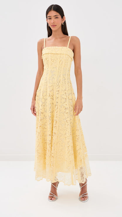 Ulla Johnson Filippa Lace Applique Silk Gown