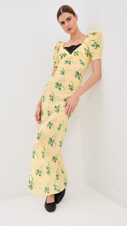 Victoria Beckham Smocked Short Sleeve Dress